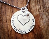 Graduation Gift Personalized Hand Stamped Necklace