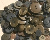 Olive Green Buttons Assorted - Sewing Embellishments - 100 Buttons - Olive Branch