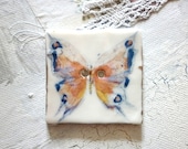 A  large Handmade Butterfly Design Porcelain Button