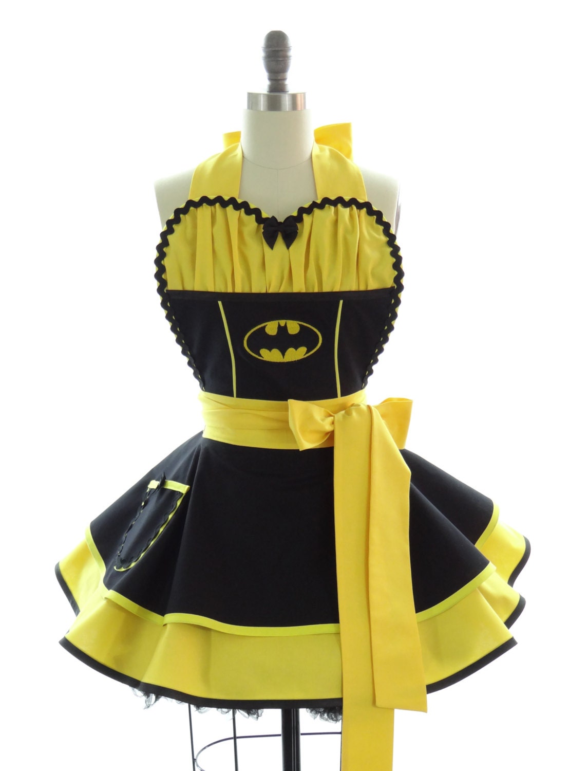 Retro Apron - Batgirl Sexy Womans Aprons - Vintage Apron Style - Comics Pin up Gotham City Rockabilly Cosplay Lolita