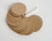 50 Kraft gift tags, gift label, die cut, punch out, round gift tag, brown kraft tag