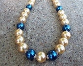 Champagne and Navy Necklace