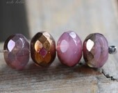 ANTIQUE ROSE .. NEW Picasso Czech Glass Beads (3449-10)