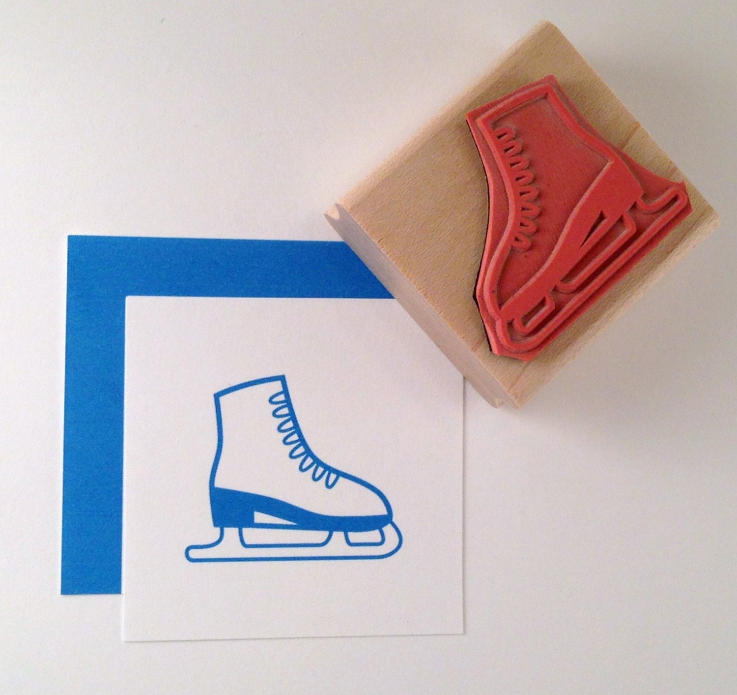Ice Skate Rubber Stamp