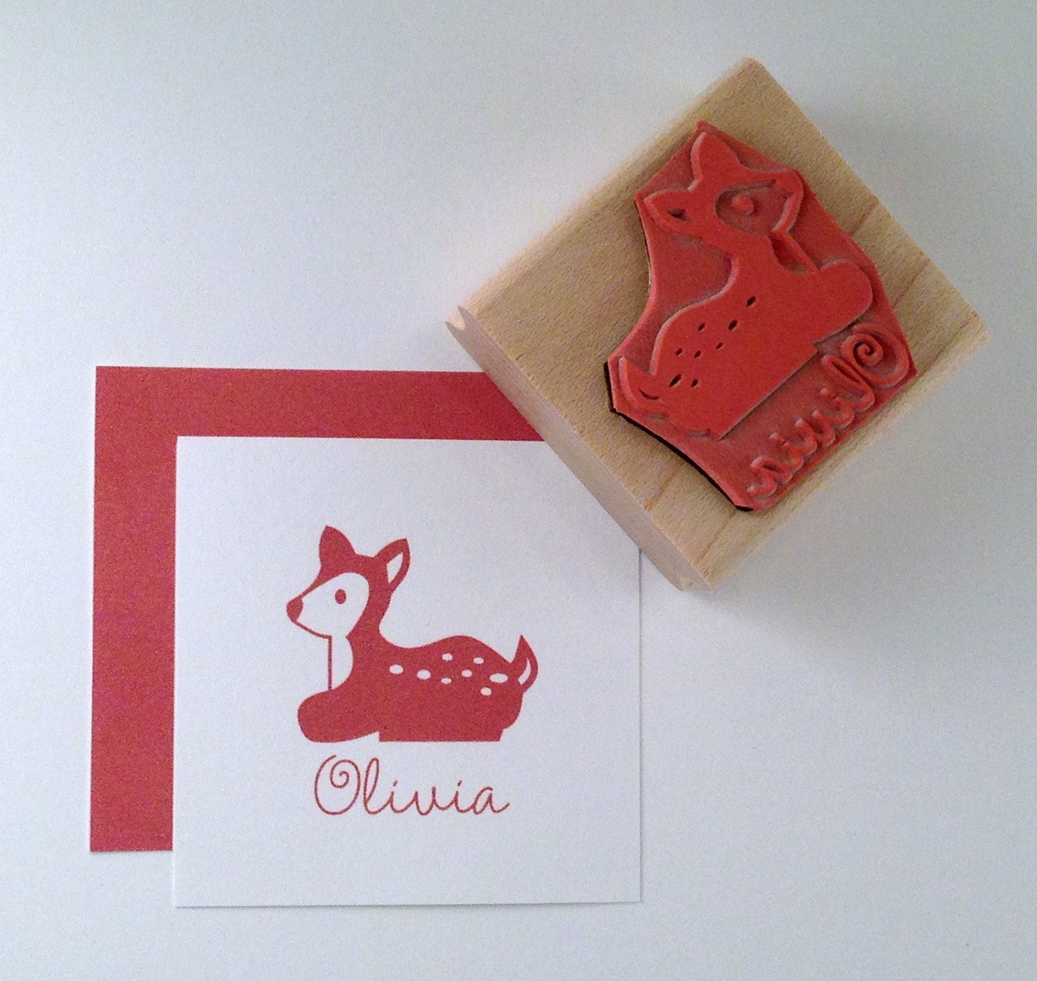 Deer Personalized Rubber Stamp