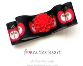 Apple Ribbon Bow Hair Clip