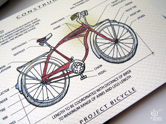 Project Bicycle / Bike - Architecture Construction Card