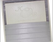 Royal Stripes - Boxed Wedding Invitations,  Grey, Silver, Gray, Ivory - Addressed Ribbons, Couture Invitations - Formal Wedding - Set of 50