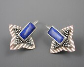 Lapis Granulated Earrings