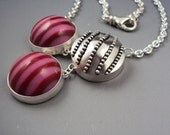 Pink Striped Pop Necklace
