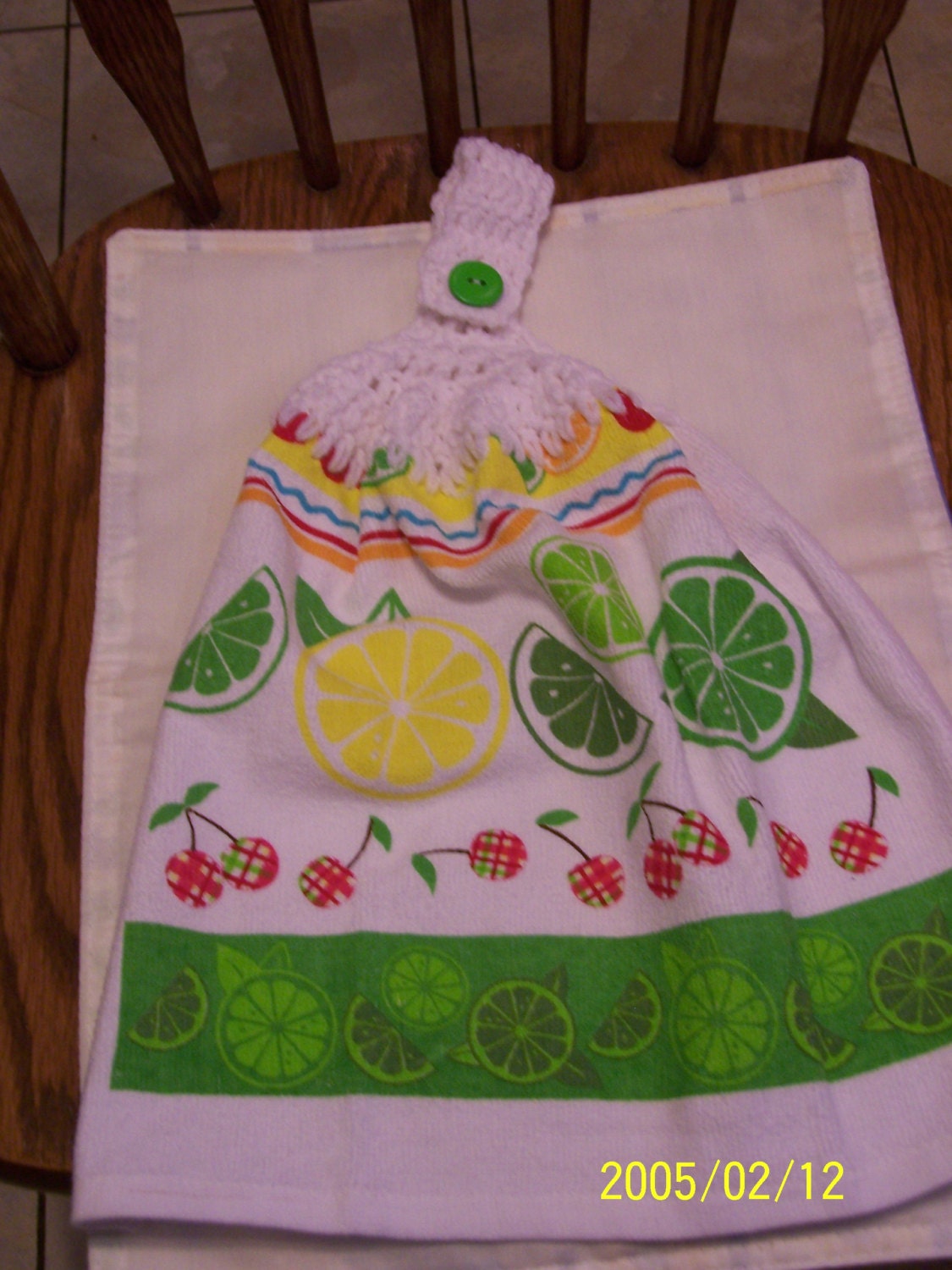 Lime Crochet Top Kitchen Towel