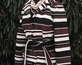 1970's Brown Stripe Knit Blouse or Jacket /  DOMANI Knits