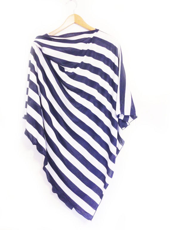 Nautical Nursing Poncho Jersey Knit Nursing Cover for Full Coverage while Breastfeeding in Public
