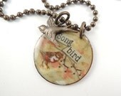 Song Bird Necklace, Brass chain