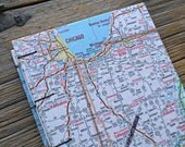 Blank Handmade Coptic Stitch Journal Travel Notebook Midwestern States Map