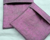 Lined LARGE FlipFlap Sack--Purple Glitter with Red Lining Sandwich bag