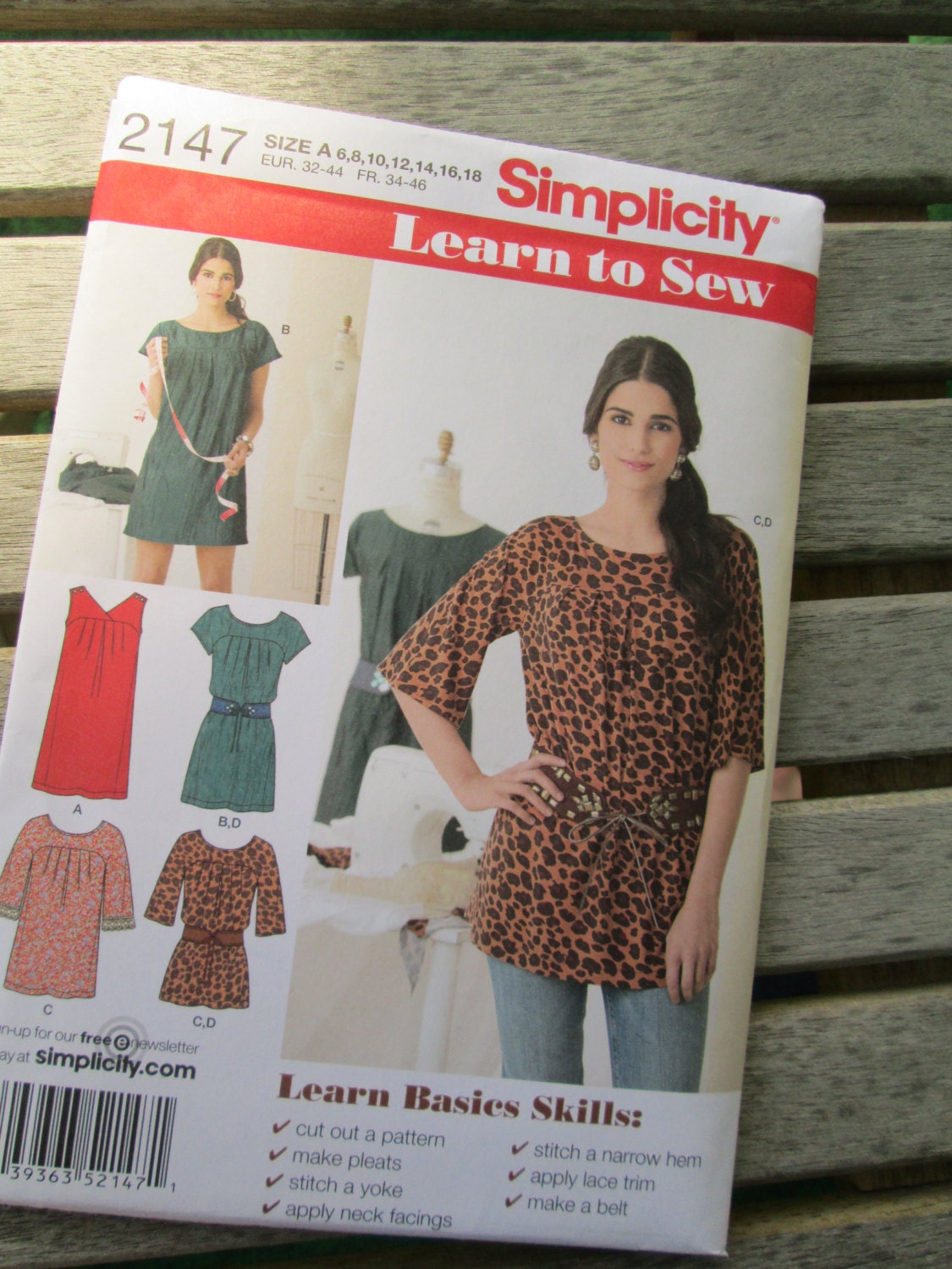 Tunic and Mini Dress Pattern Simplicity 2147 Sizes 6-18