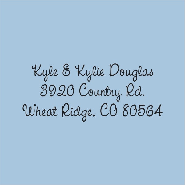 Kyle and Kylie Douglas Custom Self-Inking Return Address Stamp Design 100-007