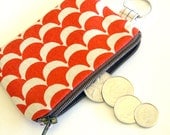 waves (red) - coin pouch
