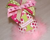 Pink and Lime Green Ladybug and Polka Dots Party Hat