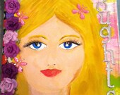 Altered Art Mixed Media Journal Composition Book Handmade Girl