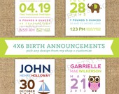 4x6 Custom Birth Announcements