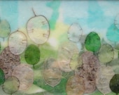 Land of Hopes and Dreams, original encaustic painting, framed art