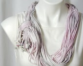 The Soba Scarf in Silver, Pale Petunia, and White