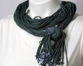 The Soba Scarf in Green and Purple Violet