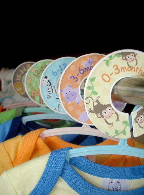 Baby Closet Organizer Clothing Dividers - Safari Jungle Zoo Animals for Boys and Girls