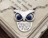 rustic sterling owl with lapis eyes - Skeptical