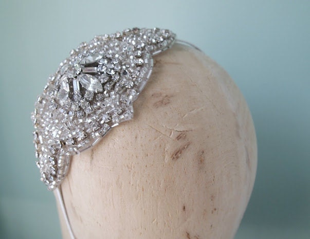 Isadora - deco glamour crystal headpiece - made to order