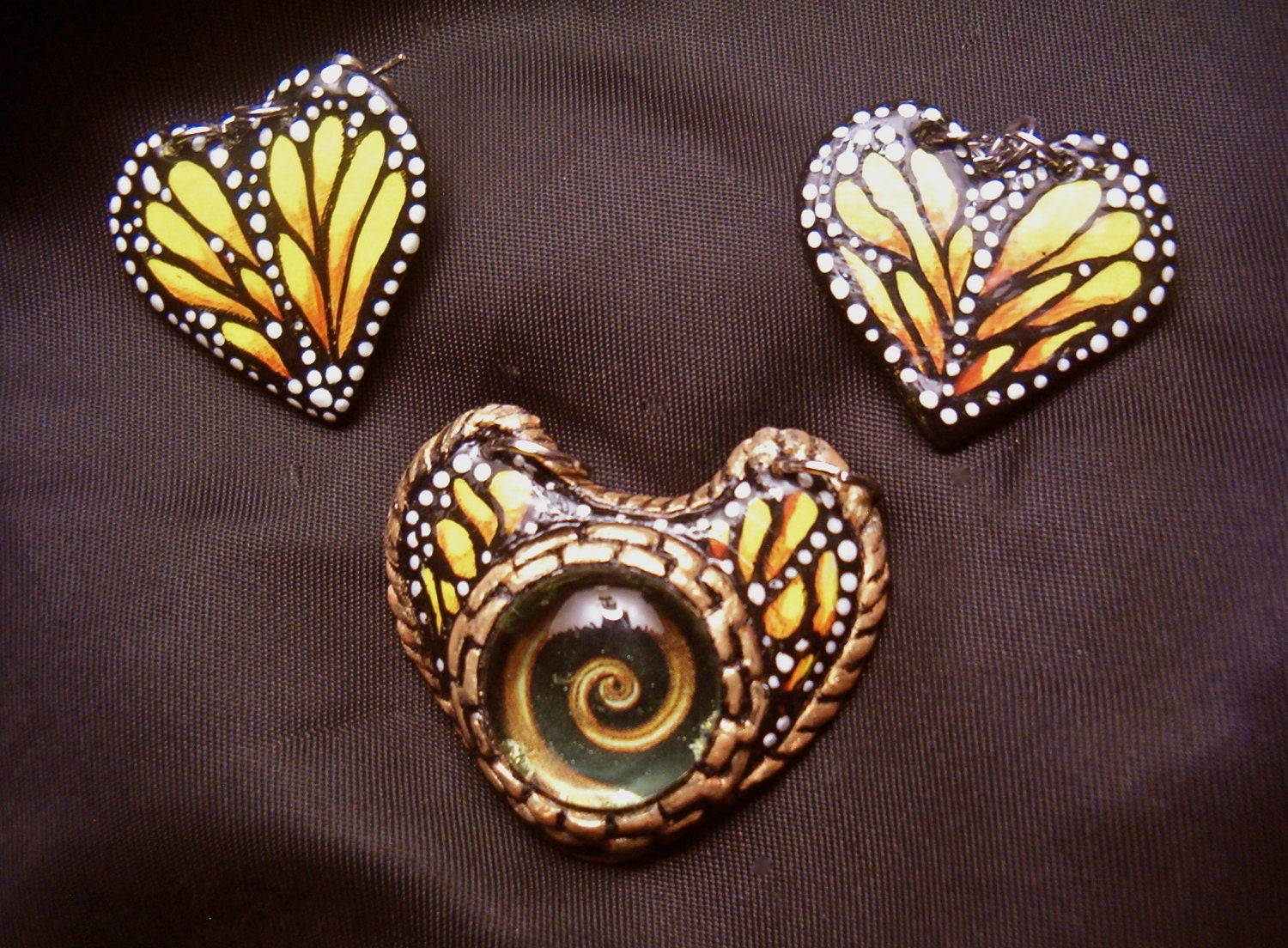 Monarch Earrings and Pendant Set