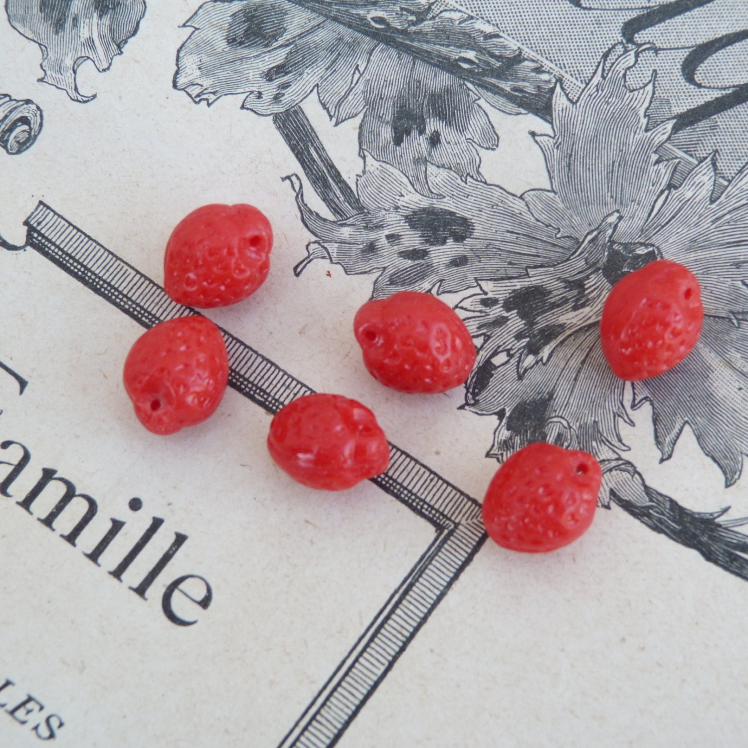 Vintage glass strawberrys set of 6