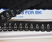 black elegance---fashion black scallop vintage trim--yardage trim