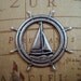 Oxidized Sterling Silver Plated Brass Sailboat And Wheel Stamping(1)-SOS4916.