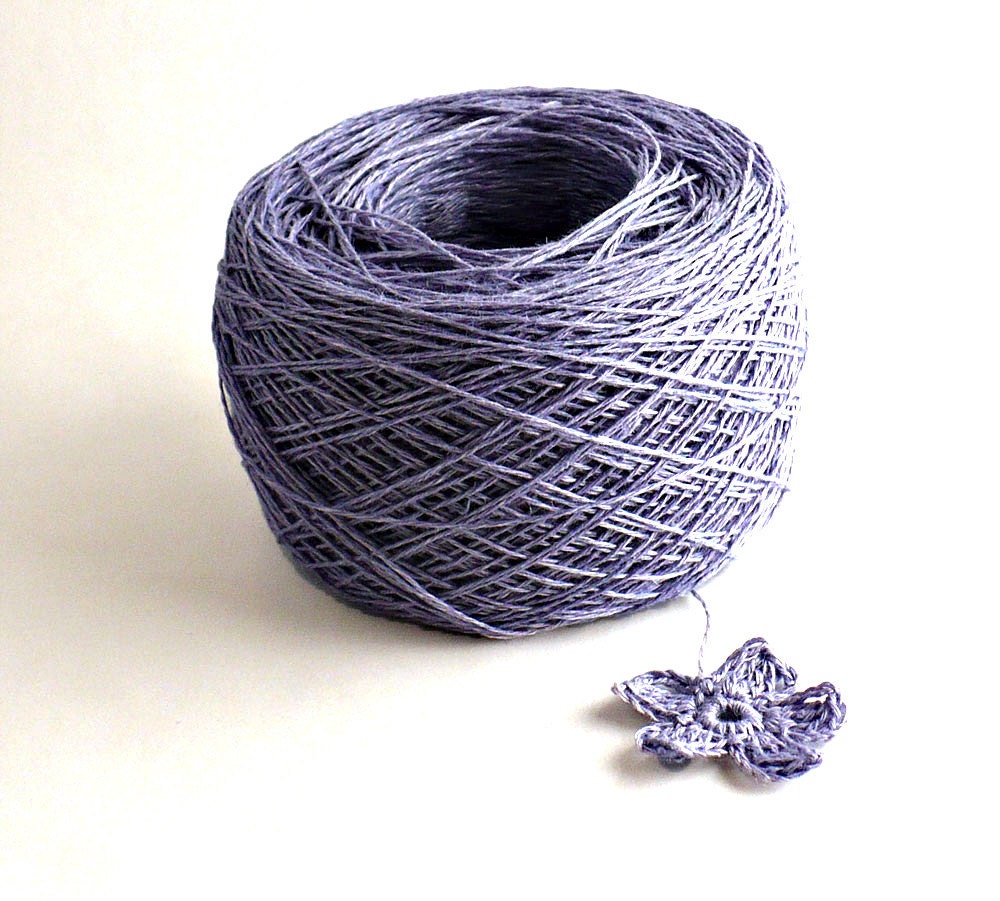 Crochet Thread 3 Ply Linen Thread Grape Linen by Nothingbutstring