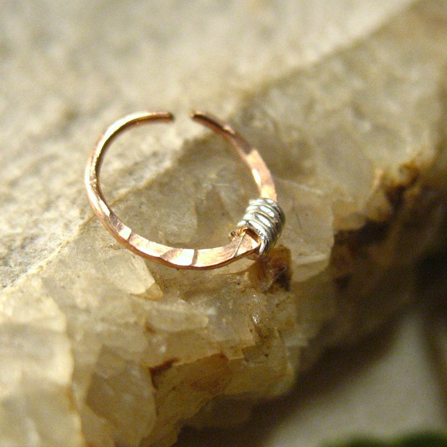 Nose Rings14k Pink Gold Filled with Sterling Silver Wrap