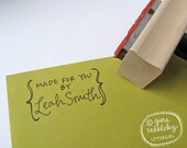 Bracket Handwritten Art Stamp in red rubber