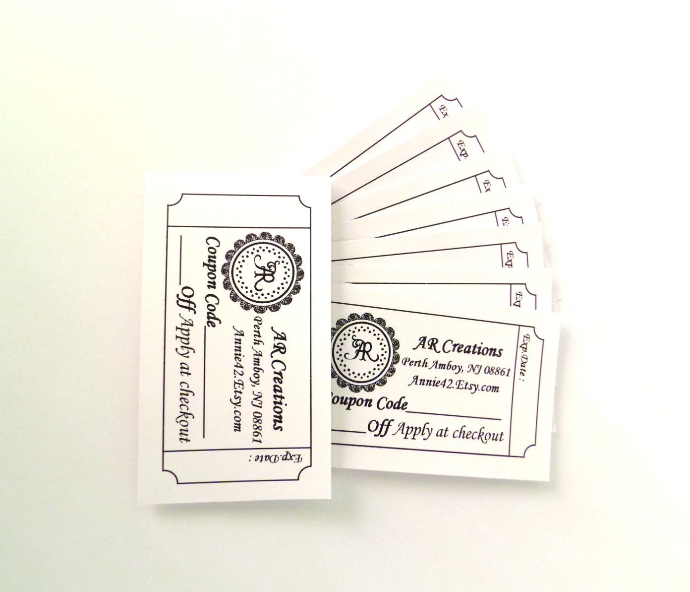 SALE Personalized Business Cards, Ticket Stub, Calling Card in Cardstock, Wedding Escort Cards Set 20 by Annie42 - AR Creations on Etsy