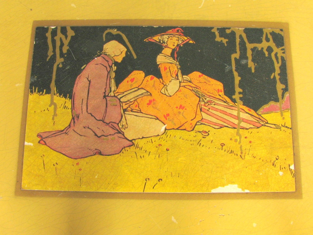 Vintage Painted Wood Box