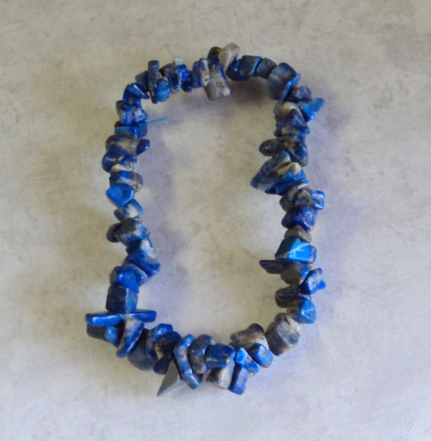 Bracelet Natural Lapis Lazuli Chip Stretch 7 Inch