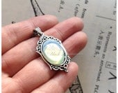 NEW - Vampiress  Necklace - VIctorian Goth Vintage Swarovski Crystal Opal faux Moonstone Cabochon