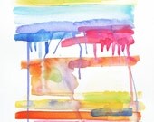 Falling Colors - Original Illustration, Painting on Paper