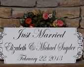 JUST MARRIED Custom Wedding sign 10x24