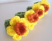 Crochet Spring Daffodil Napkin Rings - Set of 4 -  Spring & Easter Crochet Napkin Ring Set - Crochet Flower - Daffodil Yellow