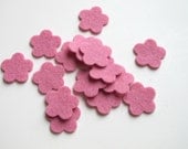 Flower Die Cuts - 100% Wool Felt - Tiny Blossoms Set of 15 - Applique - Scrapbooking - Confetti - Party Supply - Wedding Shower DIY