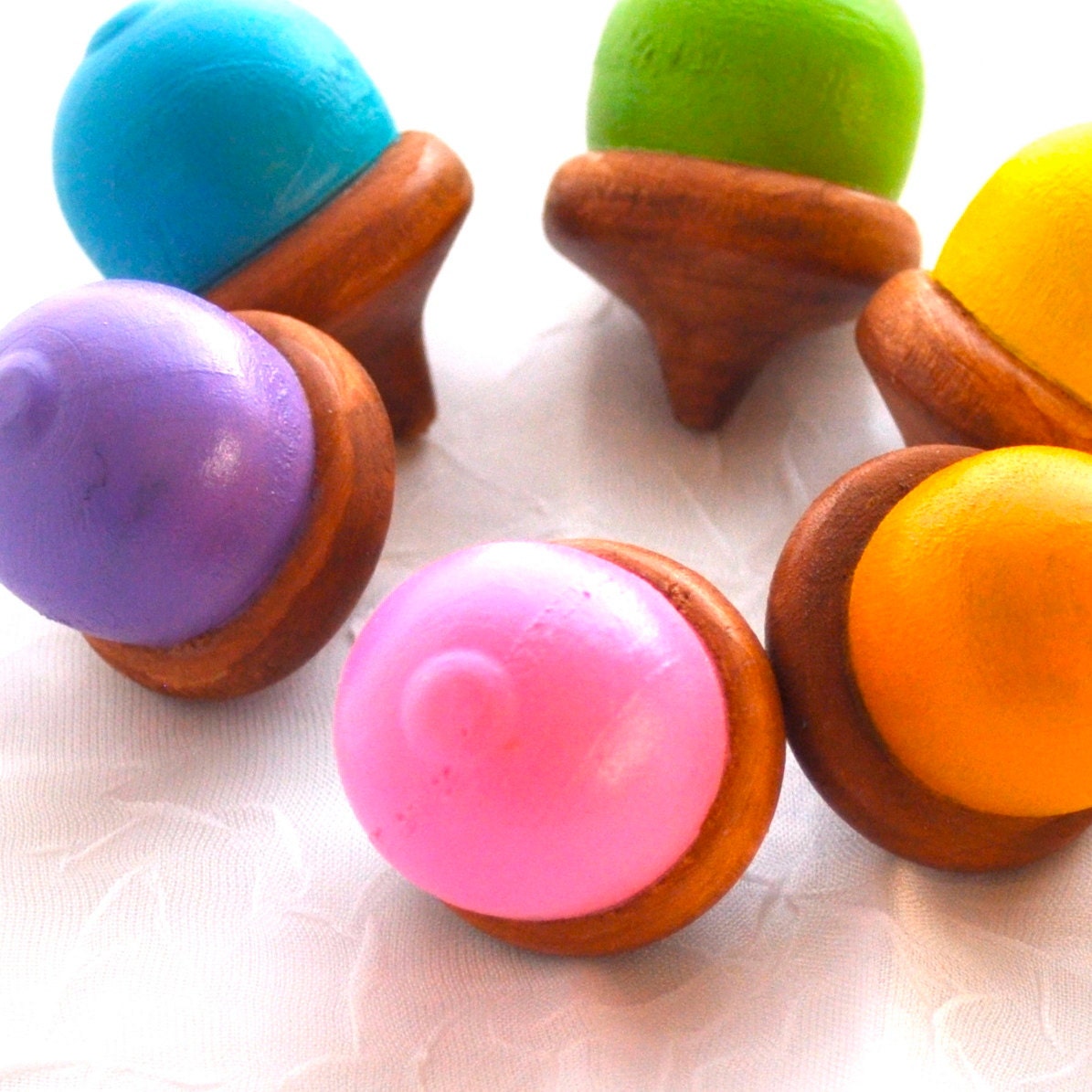 Waldorf Toy - Sorting Big Acorns,  Kids Wooden Toy / Educational Toy - Montessori Toy