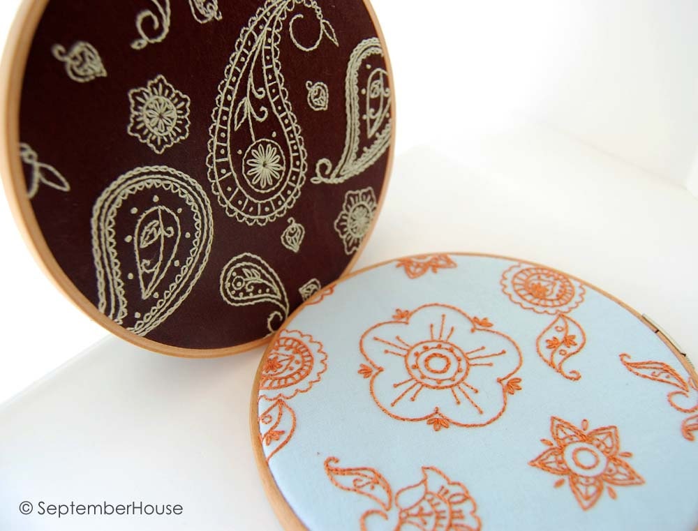 Hand Embroidery Patterns, INDIAN SPICE Paisley and Flower Embroidery Patterns, Handmade Pattern