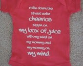 Baby Onesie - Rollin Down the Street Eatin Cheerios - Pink Girl Boy Bodysuit Toddler Children clothes